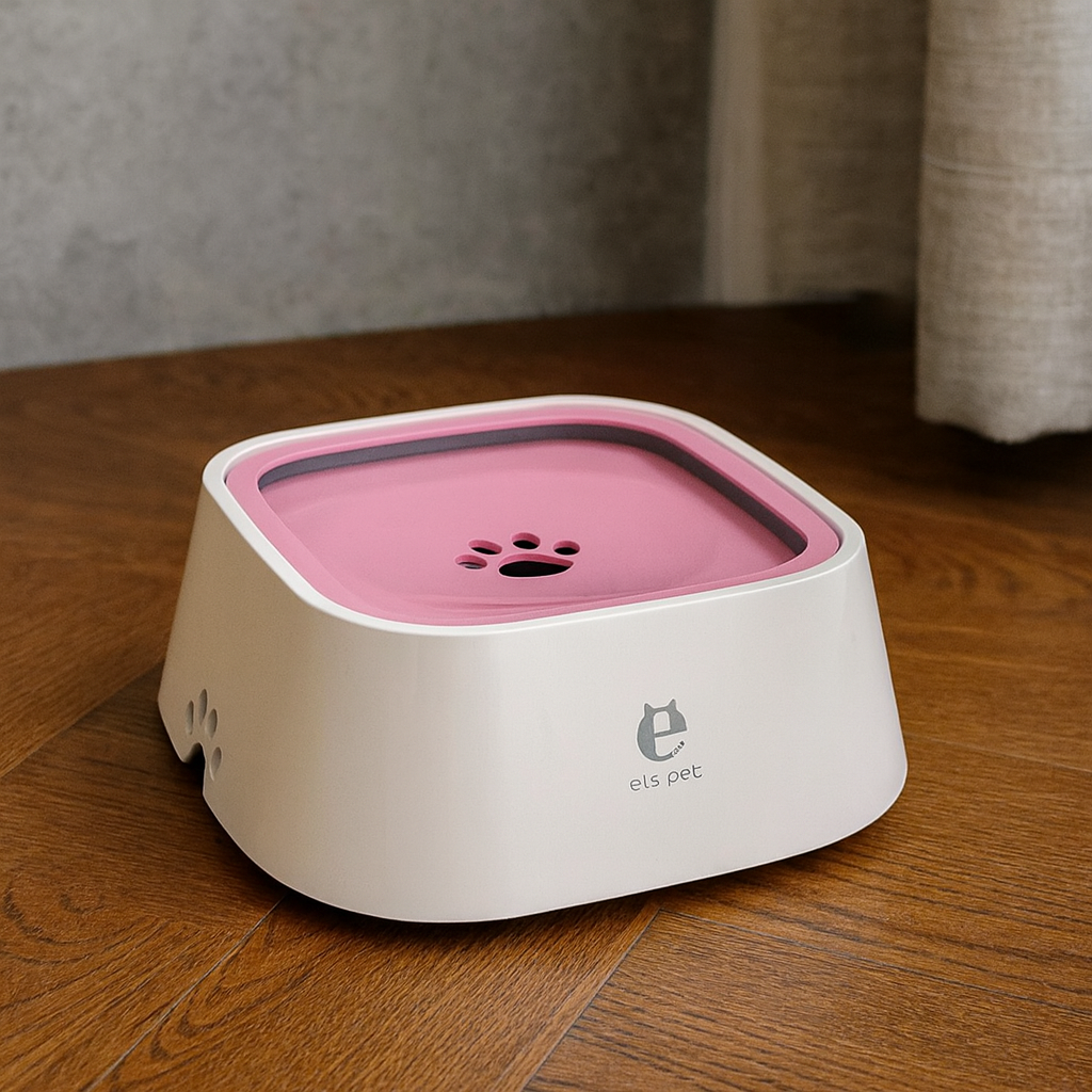 Dog Drinking Water Bowl with Floating Design