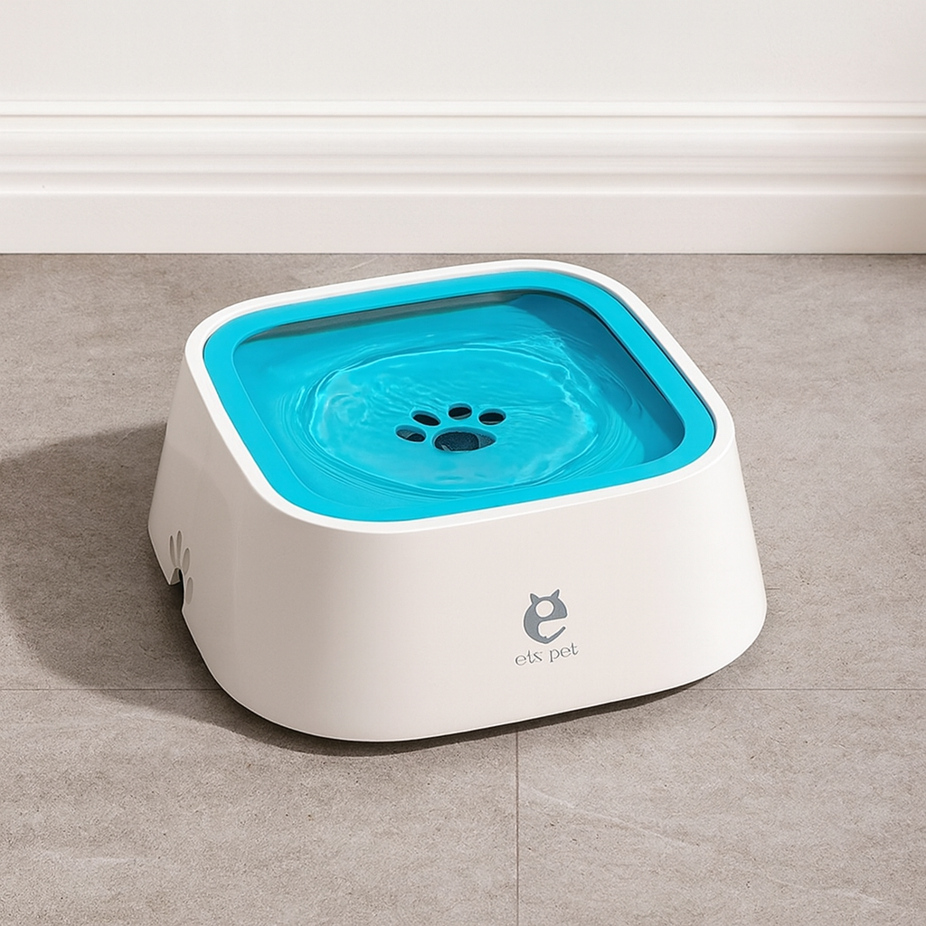 Dog Drinking Water Bowl with Floating Design