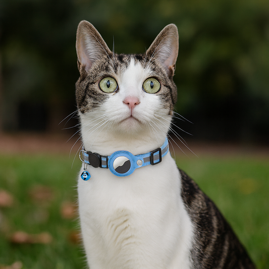 Reflective Cat Collar with AirTag Holder – Safety Breakaway Buckle