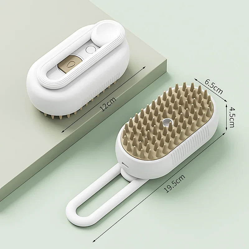 Electric Cat Steam Brush – 3-In-1 Pet Grooming Comb with Water Spray for Cats and Dogs, USB Rechargeable