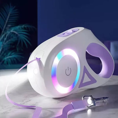Laisse et collier rétractables pour chien avec réflecteur automatique 
