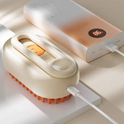 Electric Cat Steam Brush – 3-In-1 Pet Grooming Comb with Water Spray for Cats and Dogs, USB Rechargeable