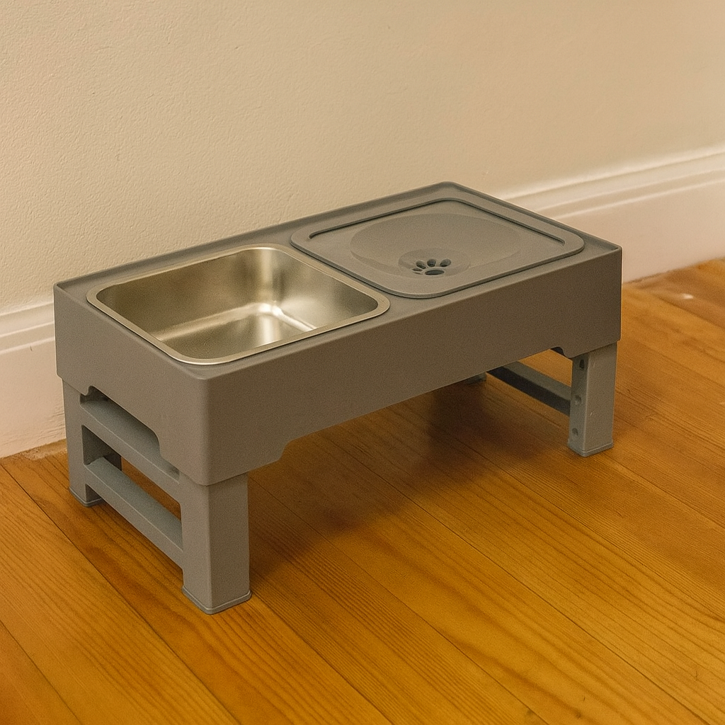 Adjustable Elevated Dog Bowls with Stainless Steel Feeding Station